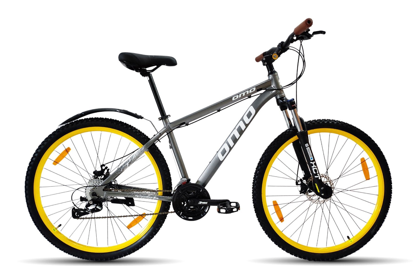 ALLOY MTB 24GEAR XCT 700C (29_) Silver Grey Yellow custom color bicycles by omobikes