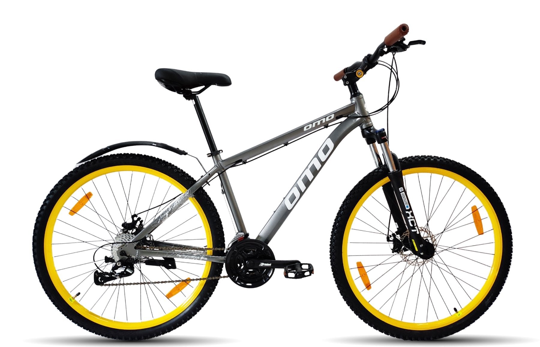 ALLOY MTB 24GEAR XCT 700C (29_) Silver Grey Yellow custom color bicycles by omobikes