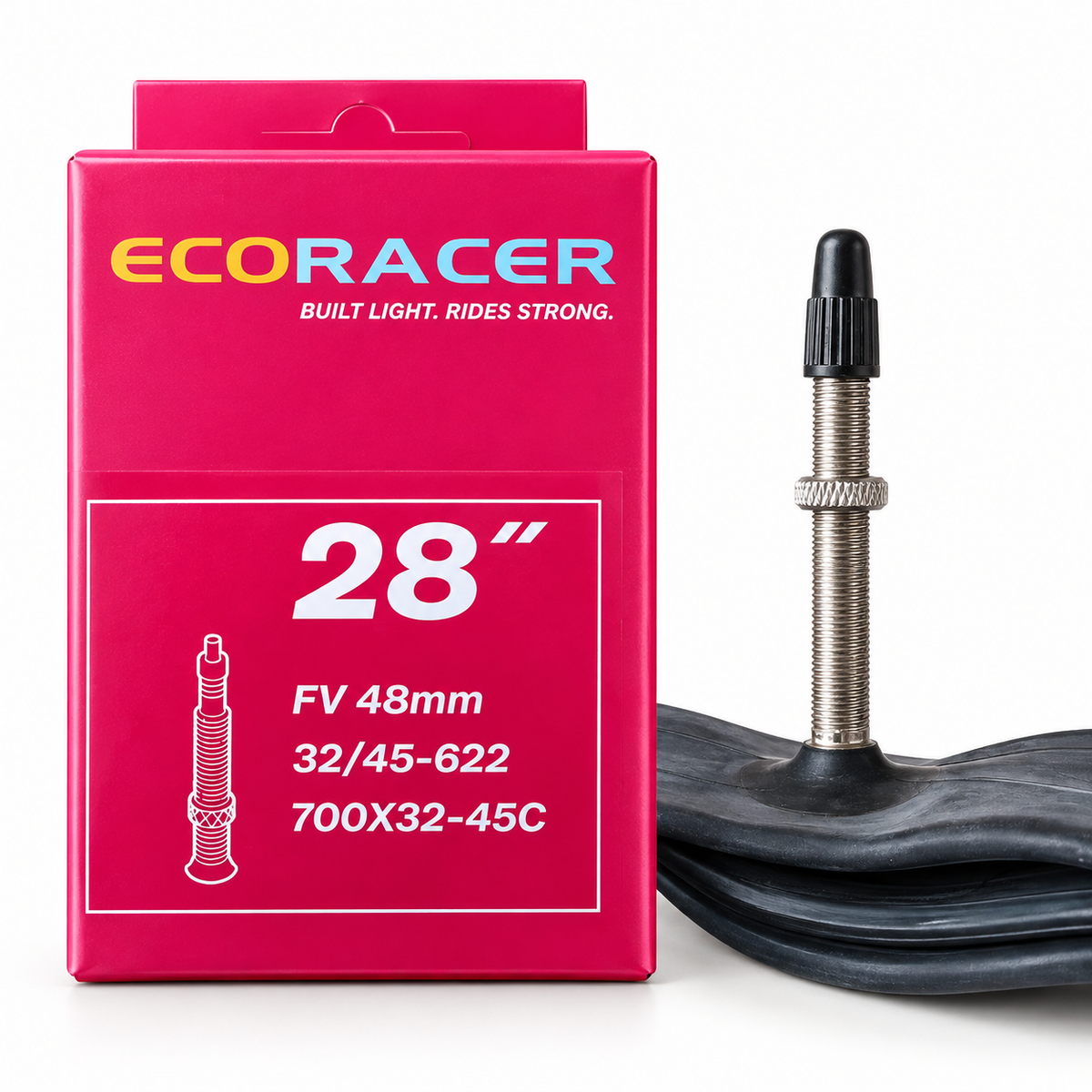 Ralson Ecoracer 700x32-45C Bicycle Tube | 48mm Presta Valve | 100% Butyl Rubber