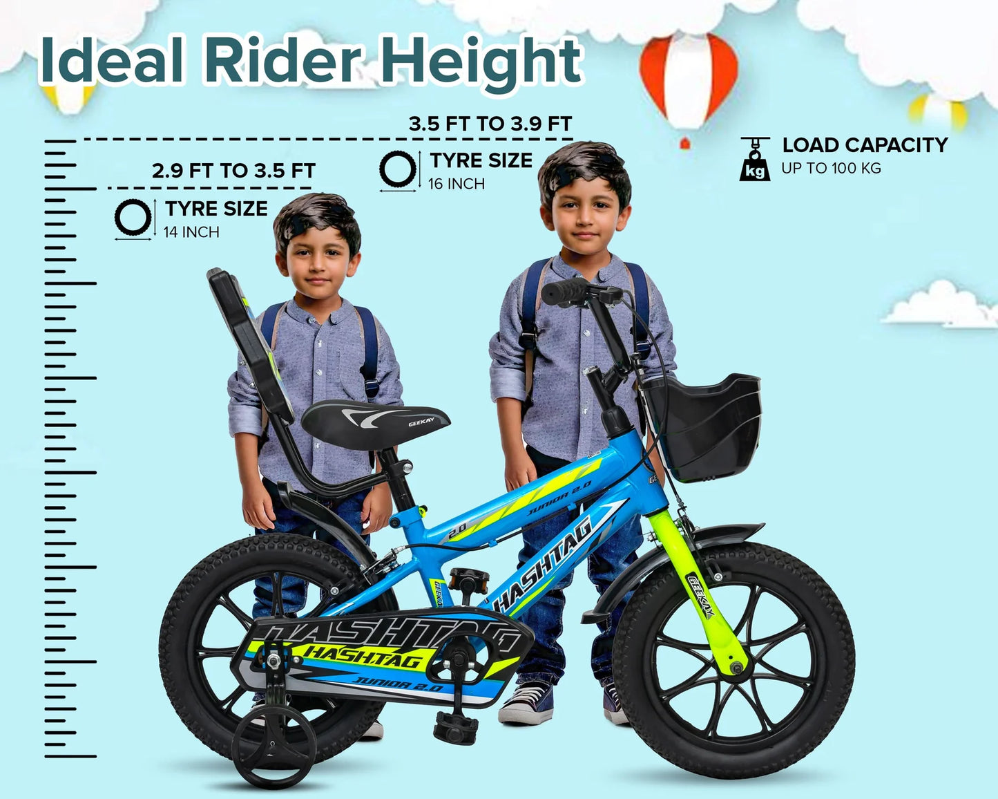 Geekay Hashtag Junior 2.0 | 14T Kids Cycle