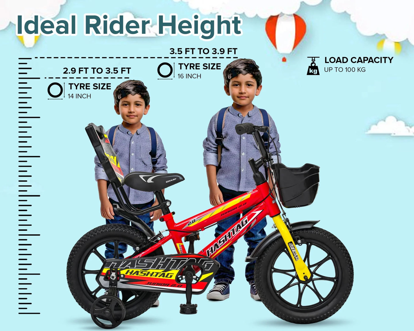 Geekay Hashtag Junior 2.0 | 14T Kids Cycle