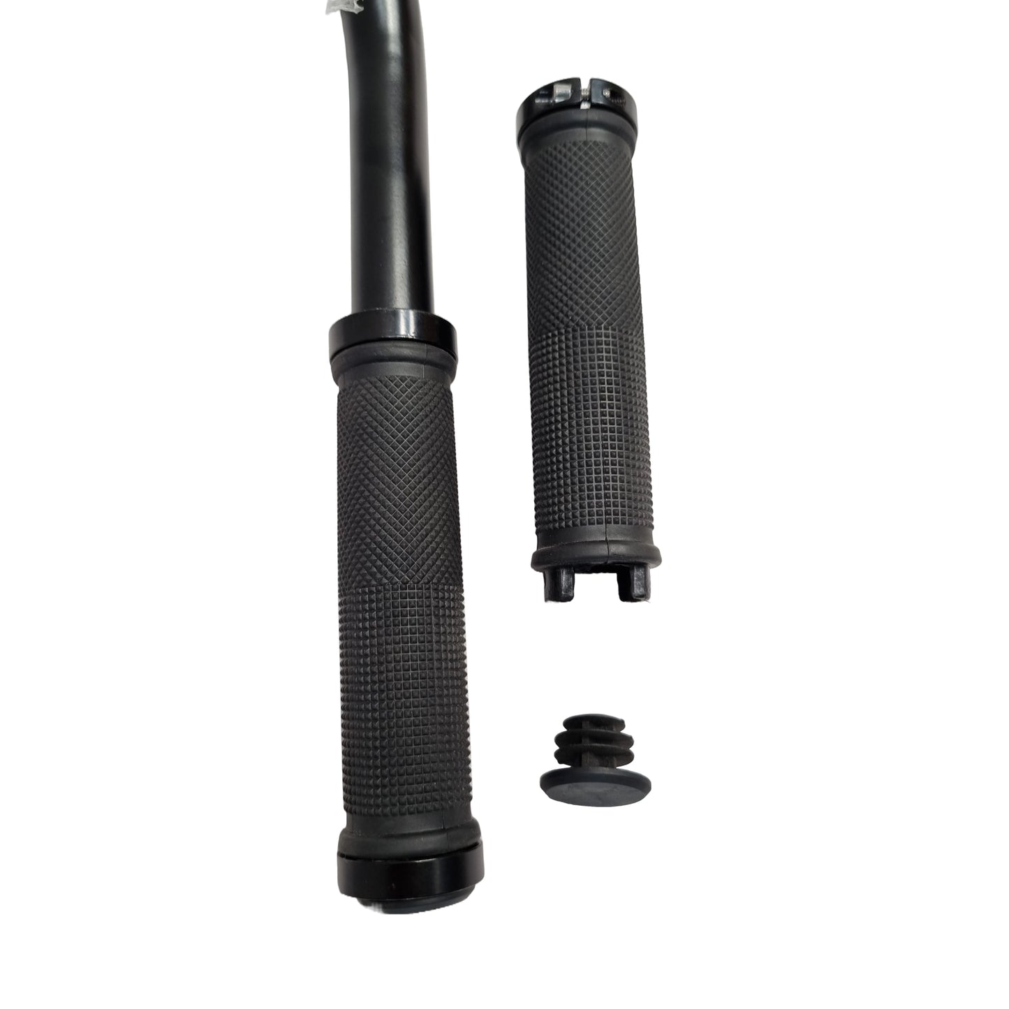 Lock-on Anti-Slip Bicycle Handlebar Handle Grip Black with double clamp and with end cap