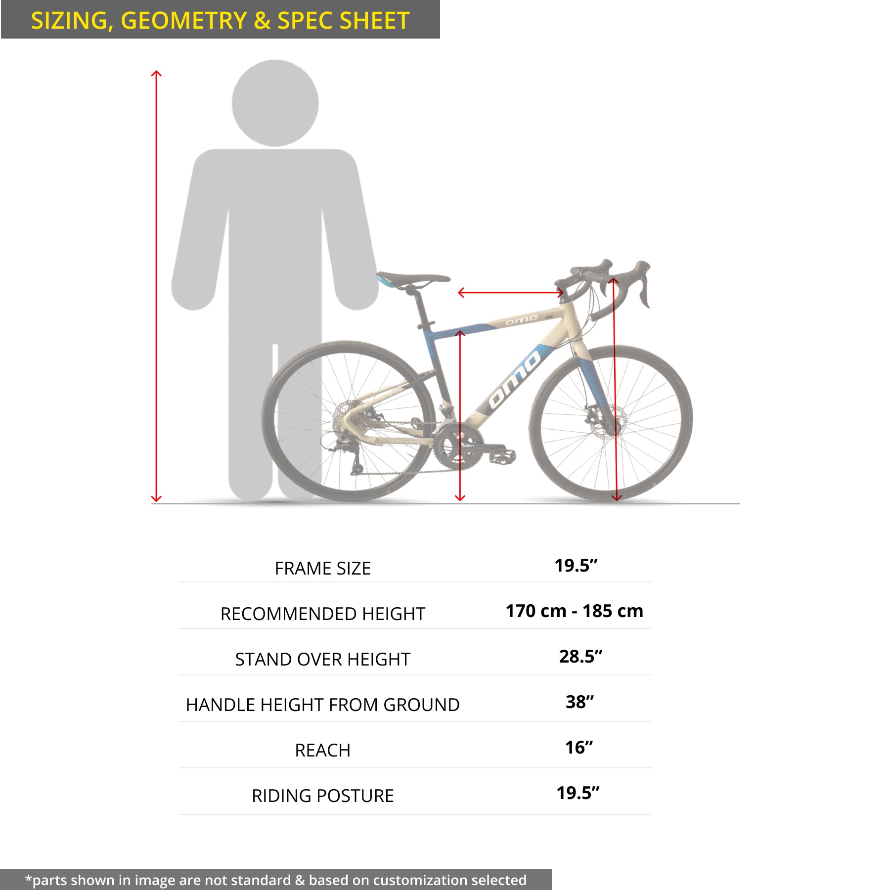 omobikes Munnar 2x9 sora shimano drive train road bike size chart