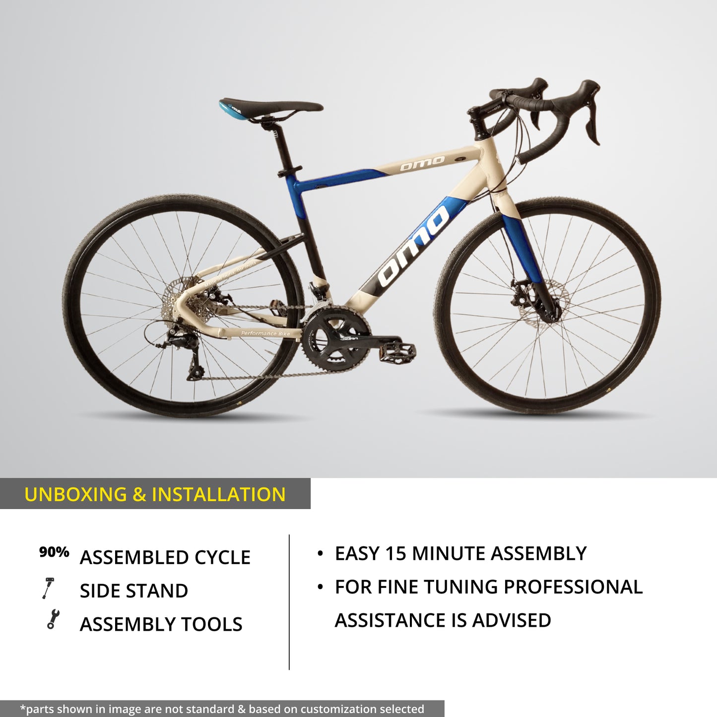 omobikes Munnar 2x9 sora shimano drive train road bike assembly instructions