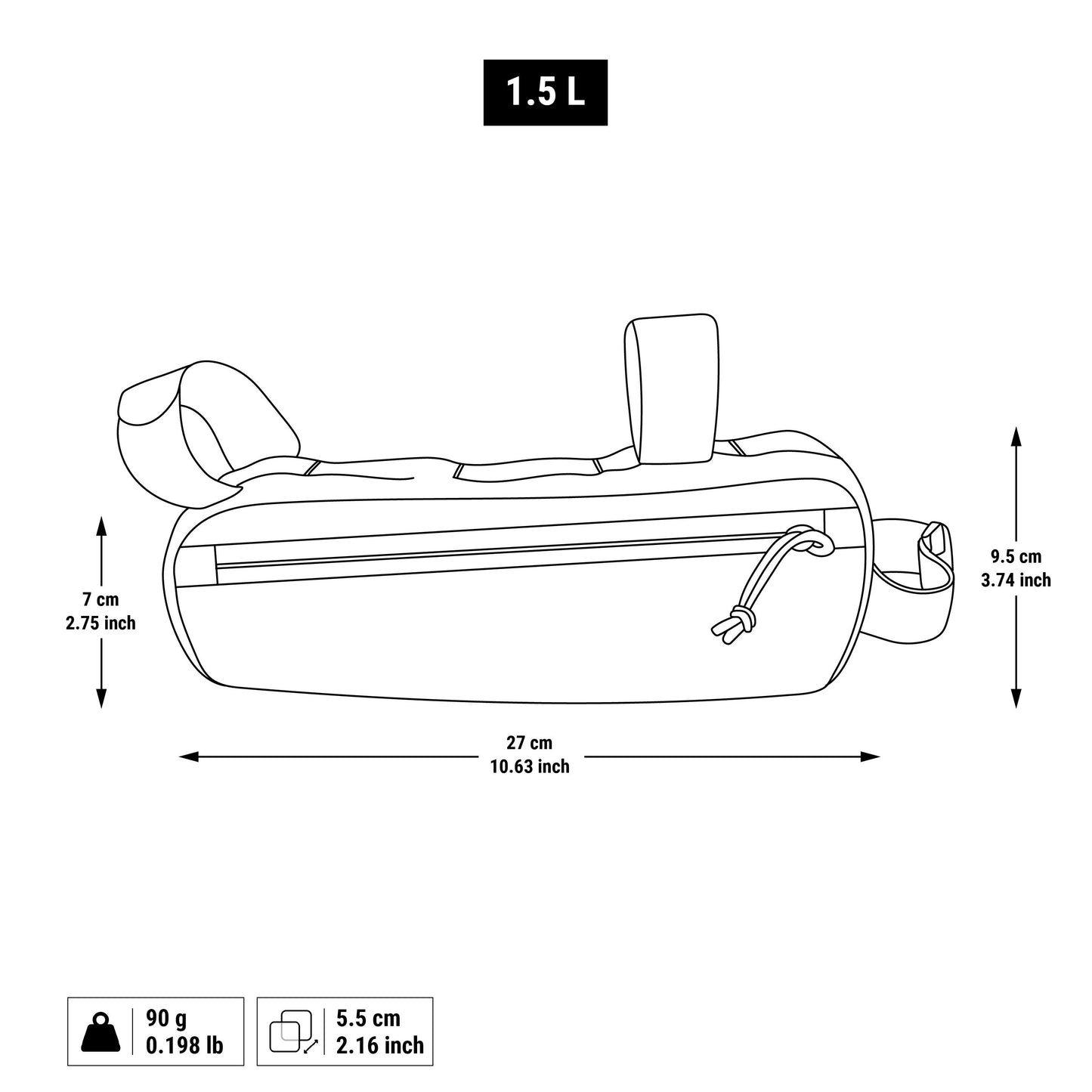 Decathlon Cycling Frame Bag ACTV100 | 1.5L