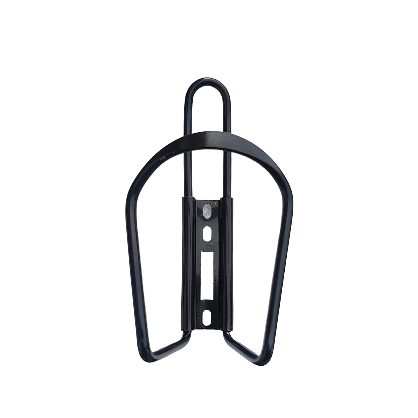 omobikes accessories heavy duty alloy bottle holder front view with screw holes