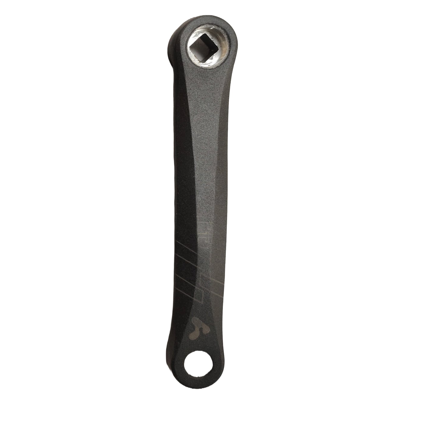 Bicycle crankset left arm alloy single speed top view by omobikes