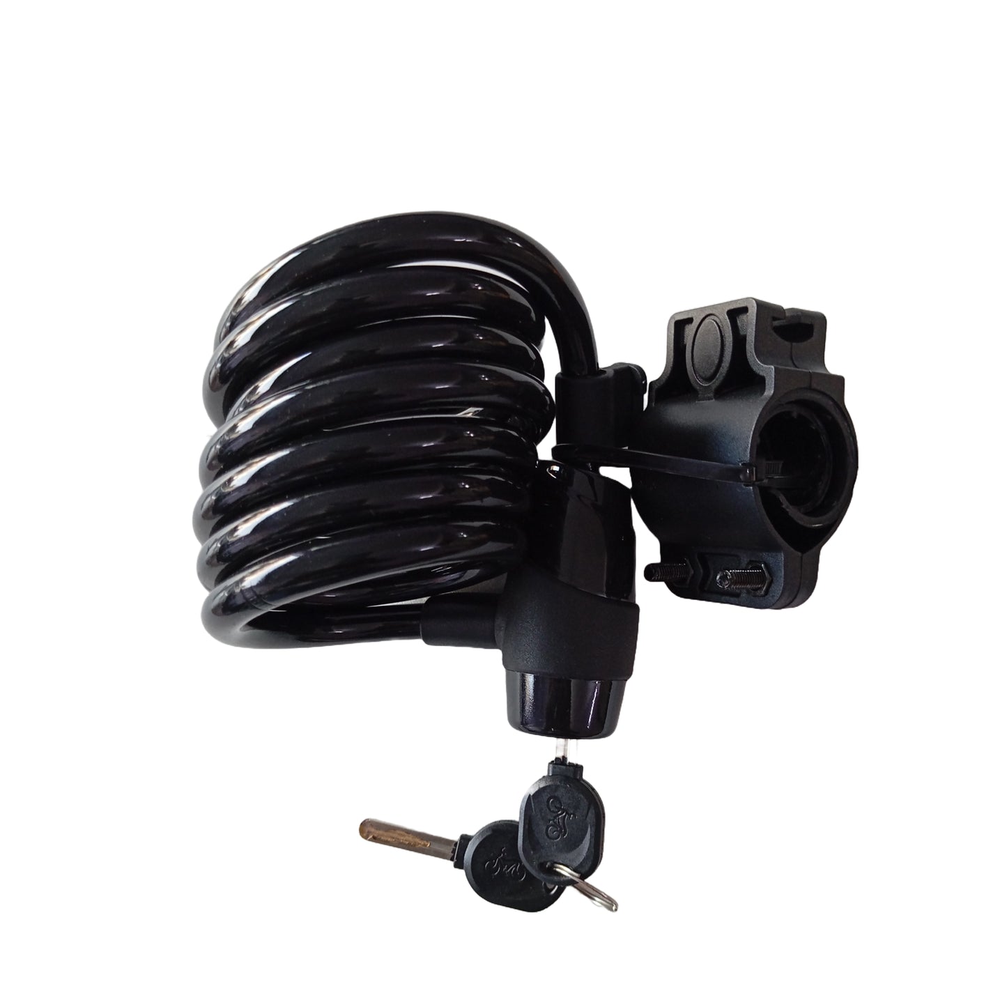 bicycle key lock with long cable top view by omobikes