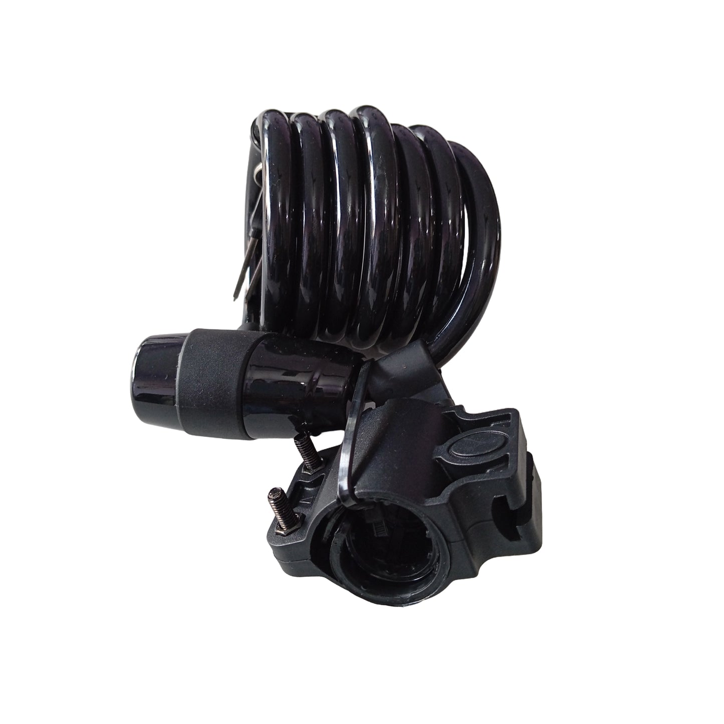 bicycle key lock with long cable lock closeup view by omobikes