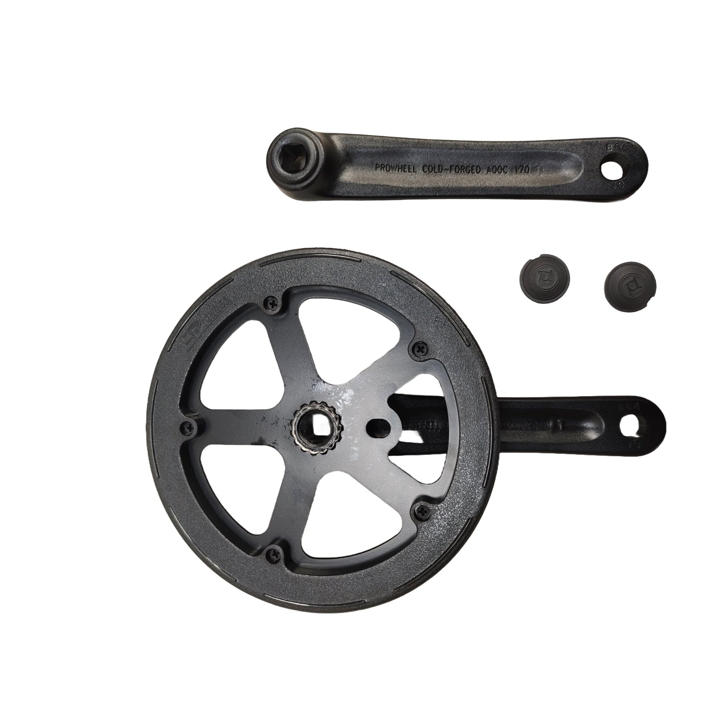 Bicycle crankset prowheel alloy single speed bottom view spare part by omobikes