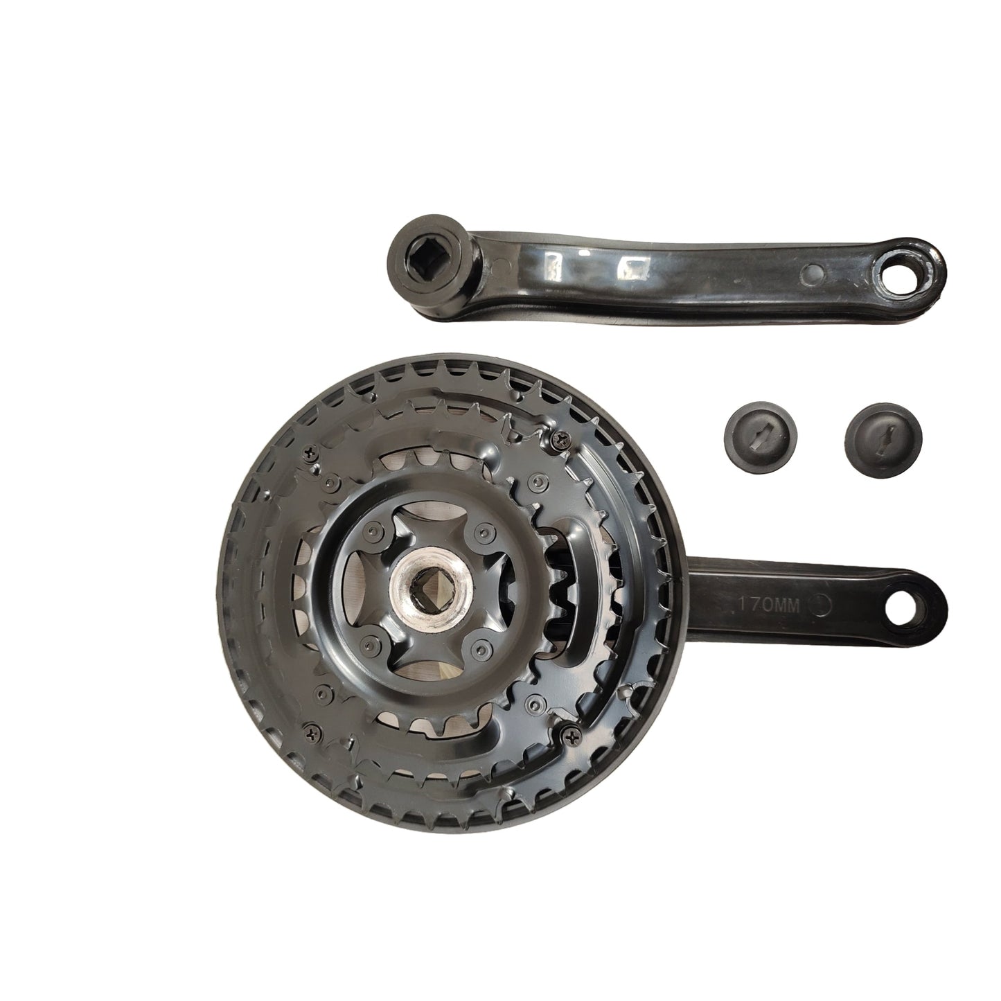 Bicycle crankset geared steel bottom view spare part by omobikes