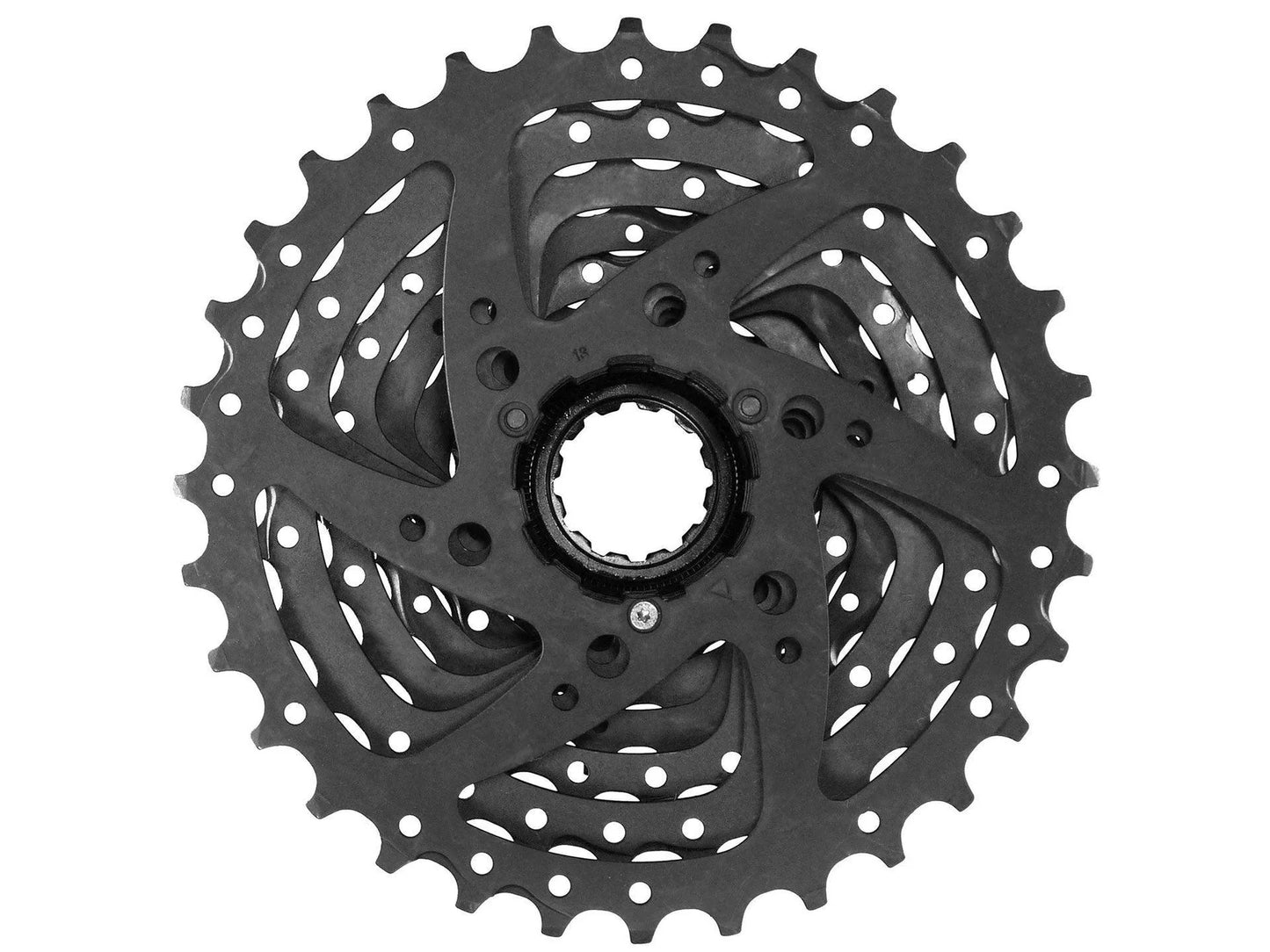 SunRace M55 8 Speed Black bicycle gear cassette backside