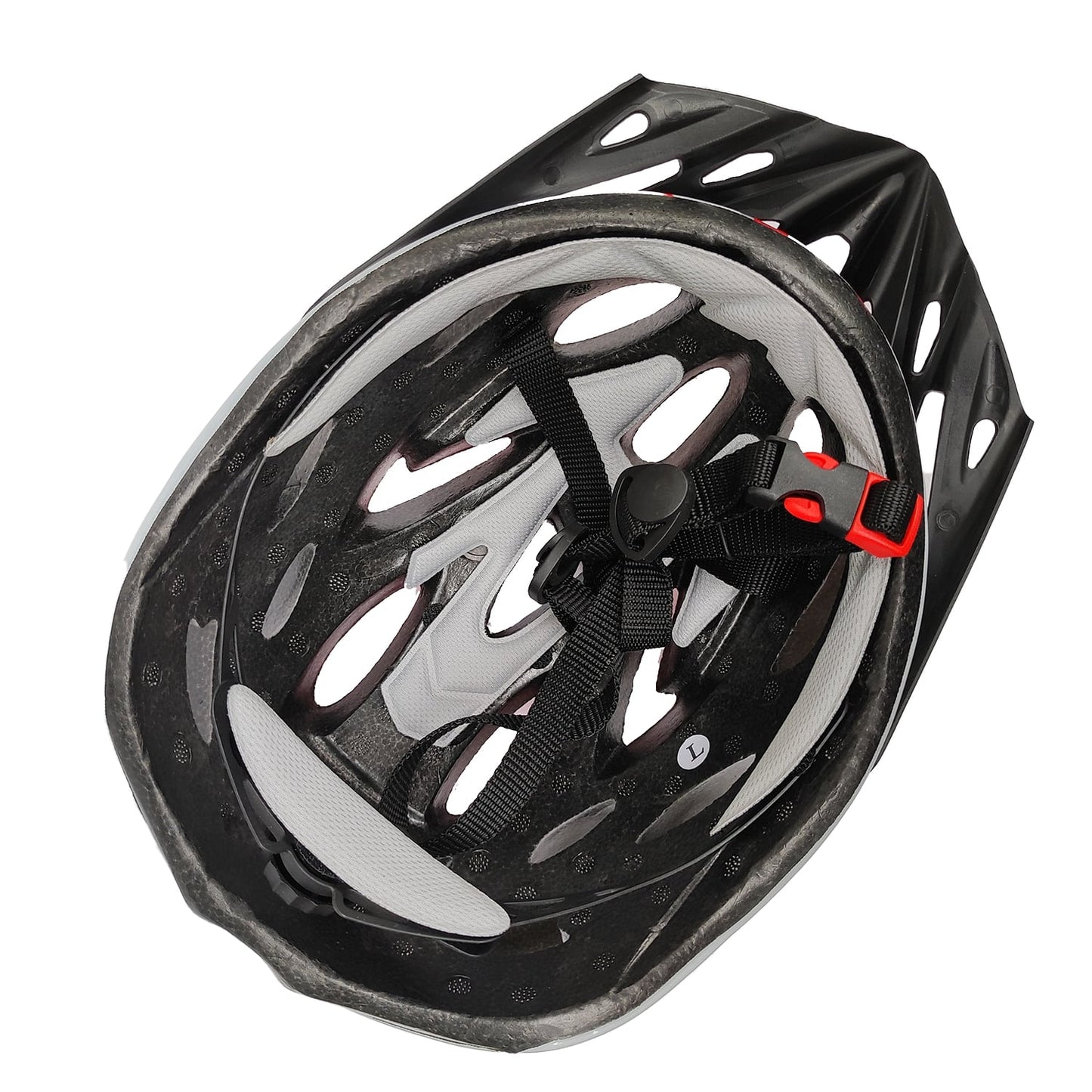 Bicycle helmet red color bottom view by omobikes