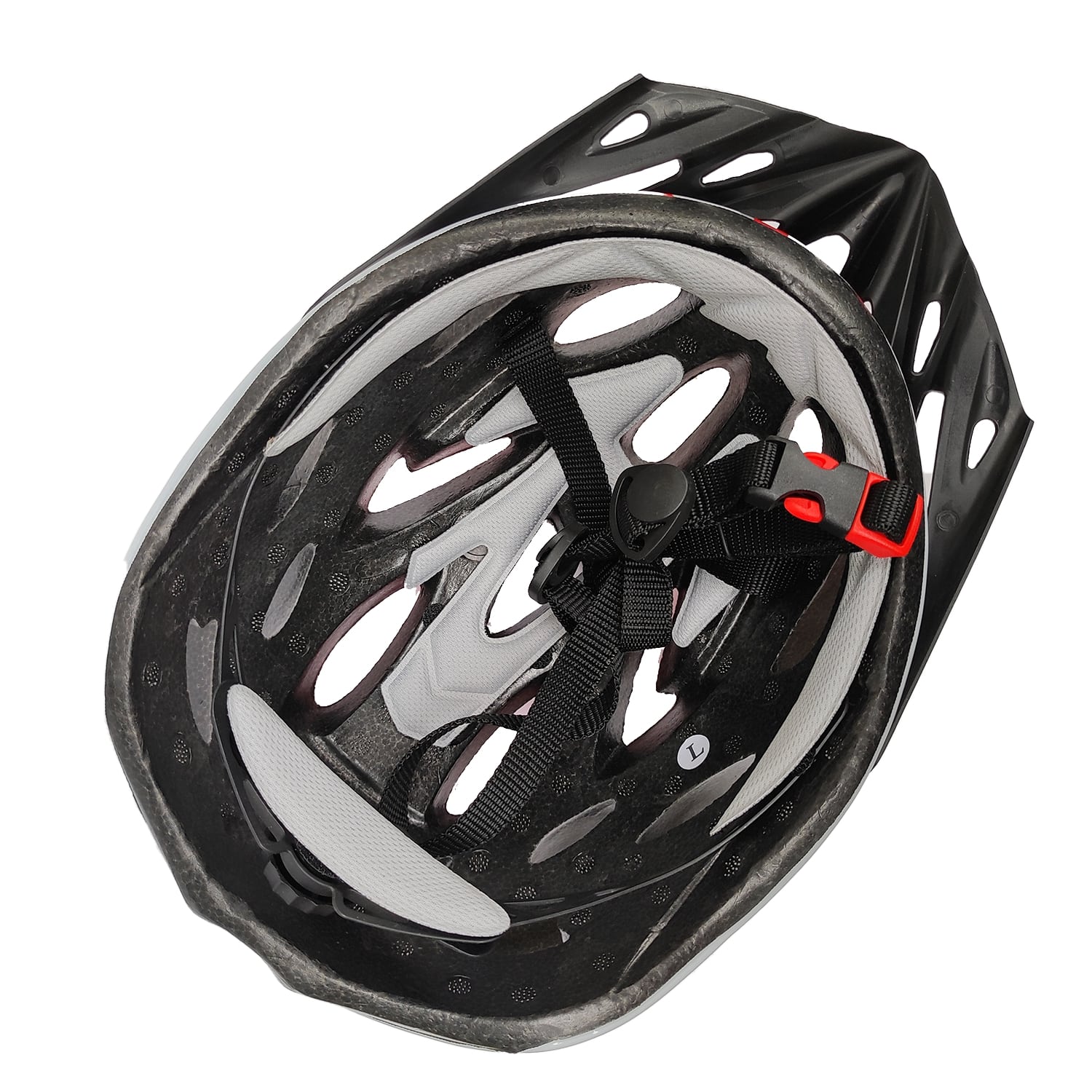 Bicycle helmet red color bottom view by omobikes