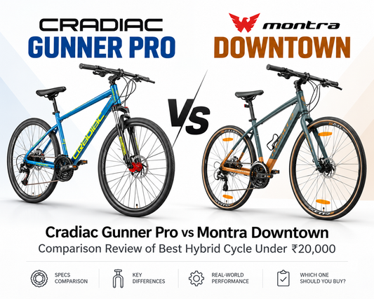 Cradiac Gunner Pro vs Montra Downtown : Comparison Review of Best Hybrid Cycle Under 20000