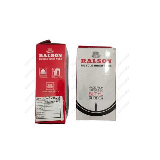 Ralson 700x35-45C Bicycle Tube | Butyl Rubber | AV Long Valve (Schrader)