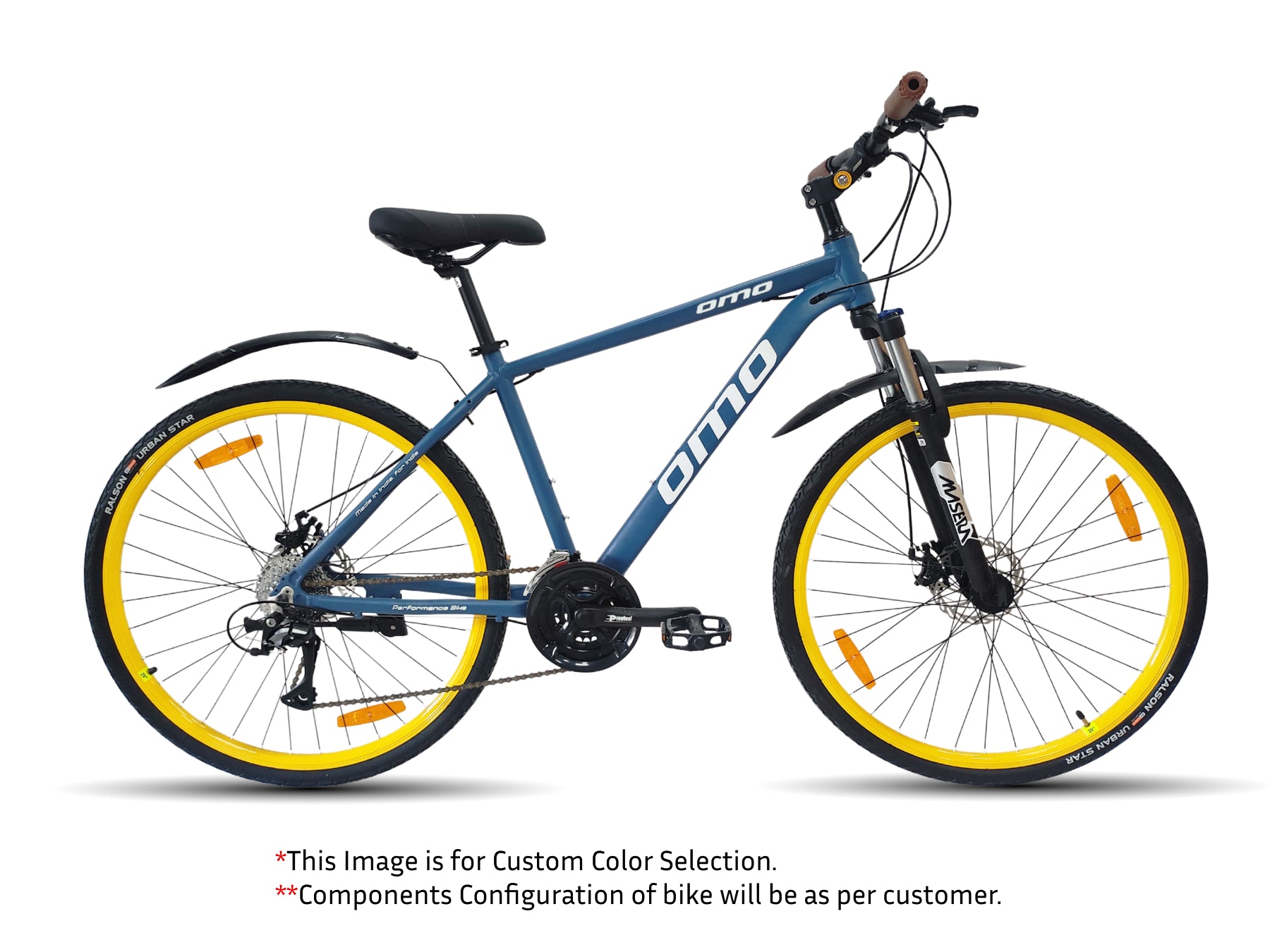 ALLOY HYBRID  24GEAR ZOOM 700C (29_) Blue  Yellow bestseller omobikes hybrid bicycle