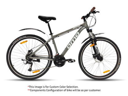 Alloy Hybrid with suspension Zoom Suntour 700c  Shimano gear Acera shifter  light grey  Color