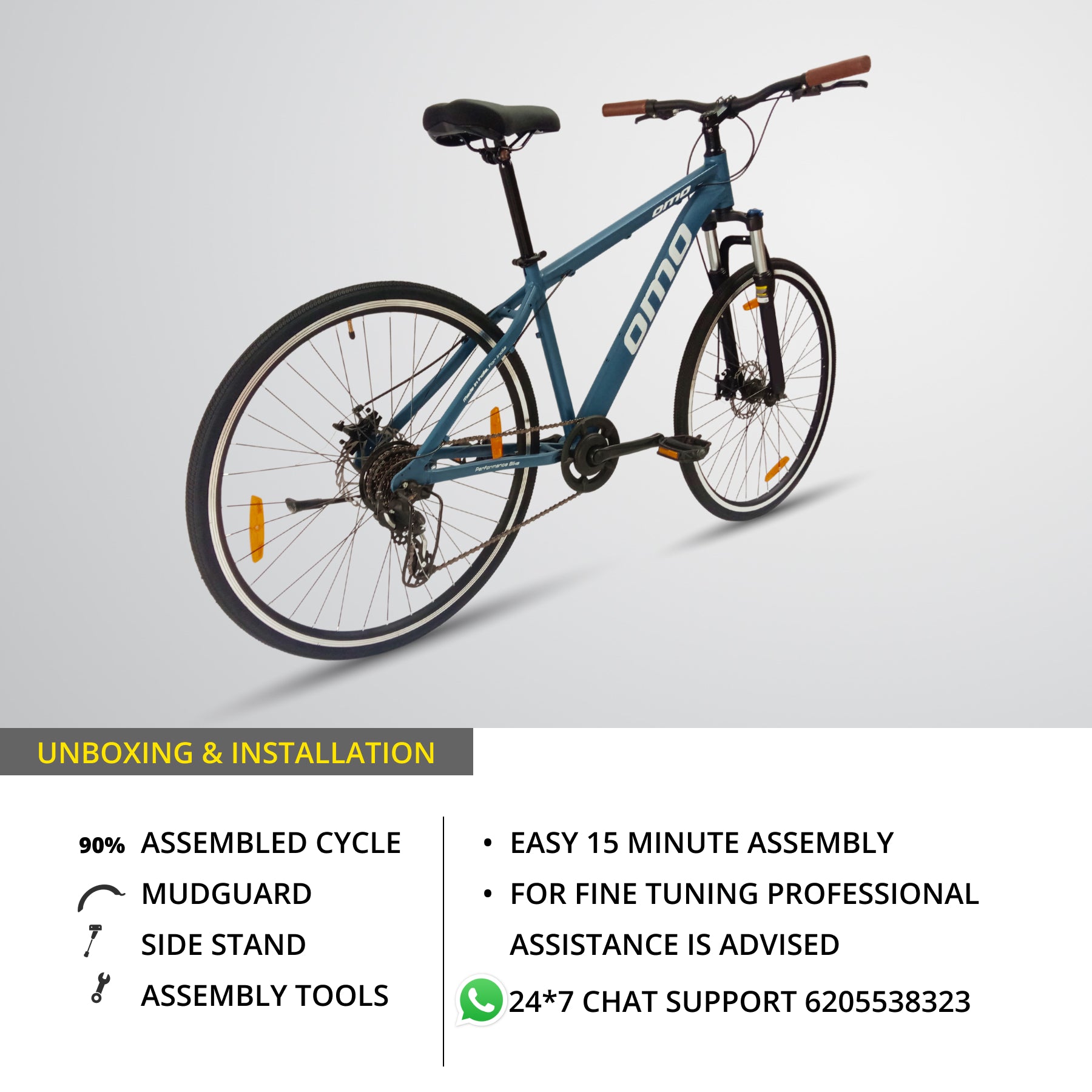 Customised Alloy Frame 700C Hybrid Bikes for Men with Shimano Gear