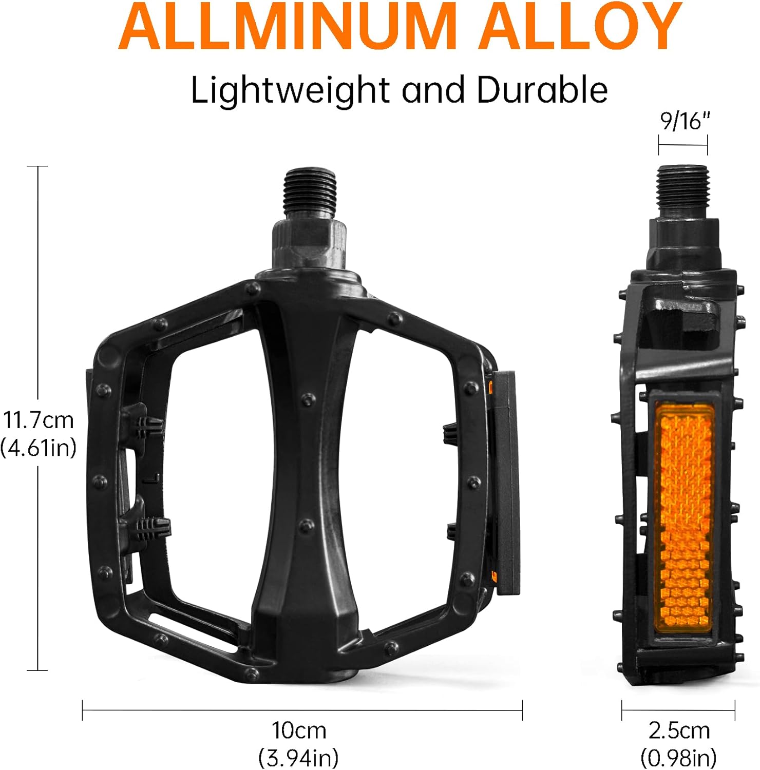 Bicycle Pedals Set Aluminium Alloy for Mountain Hybrid Bike in