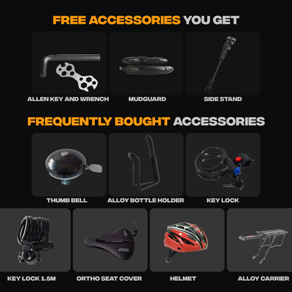 Alloy hybrid bike free accessories 
