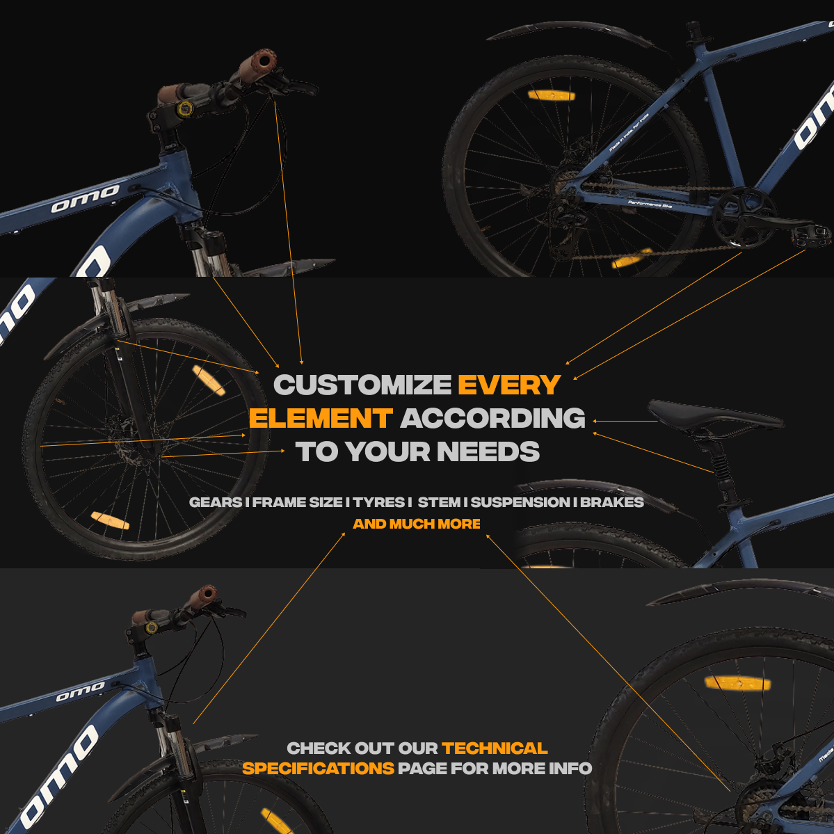 Customised Alloy Frame 700C Hybrid Bikes for Men Women with Gear OMOBIKES