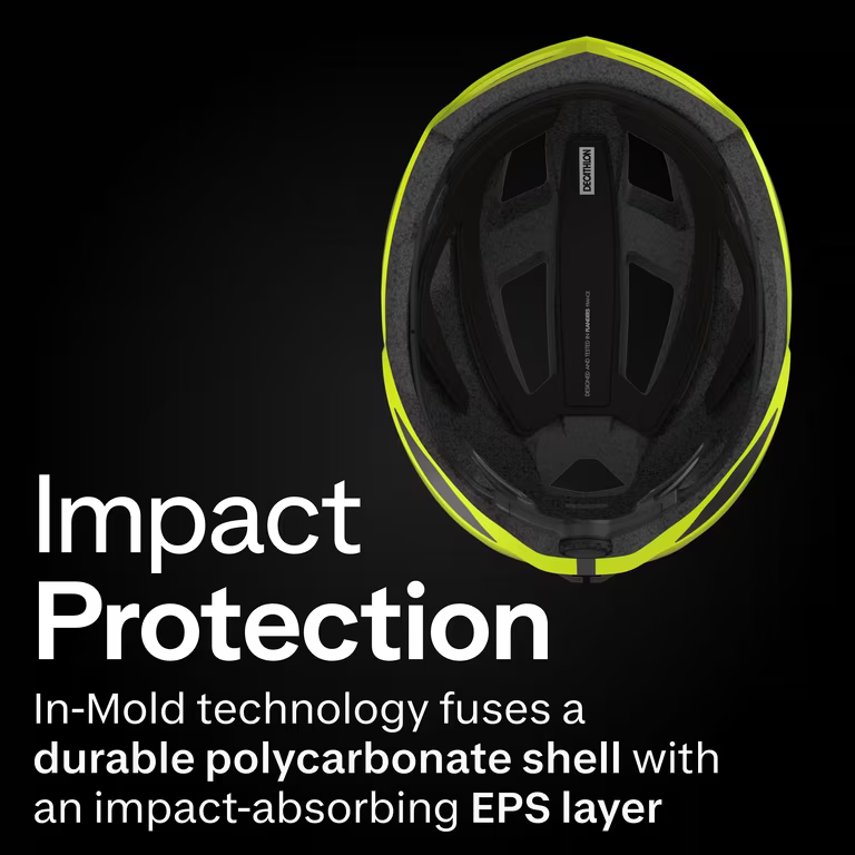 DECATHLON Road Bike Helmet RoadR 500 - Neon Yellow -VAN RYSEL