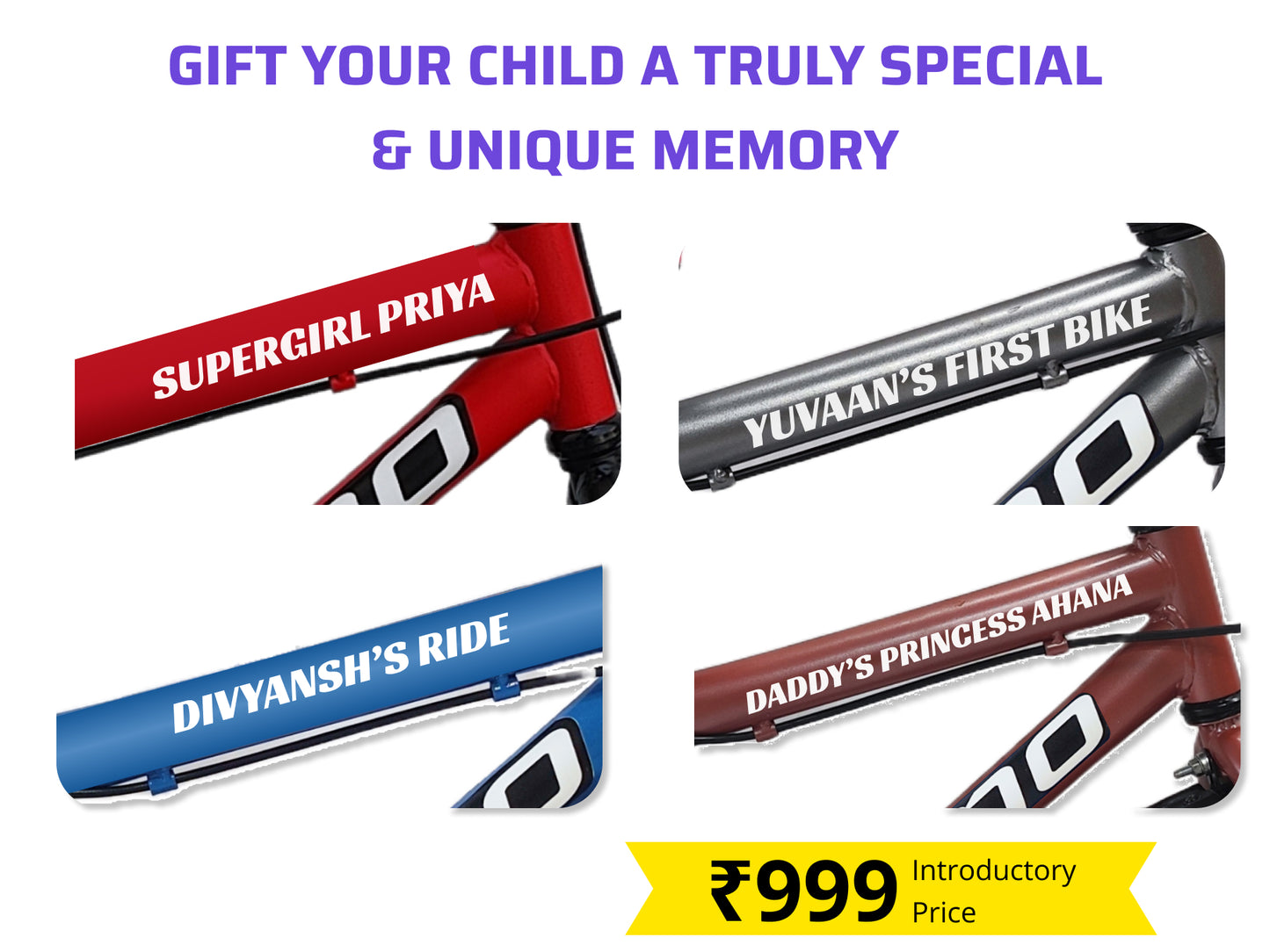 Get custom message of choice on your kids omo bike panda 20T in Rs 999 first time online in india