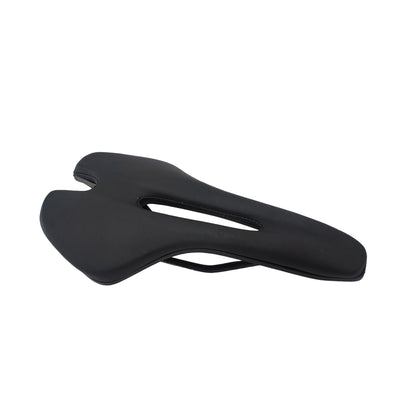 Bicycle narror saddle with hole spare part for mtb ,road bike and hybrid cycle by omobikes side view