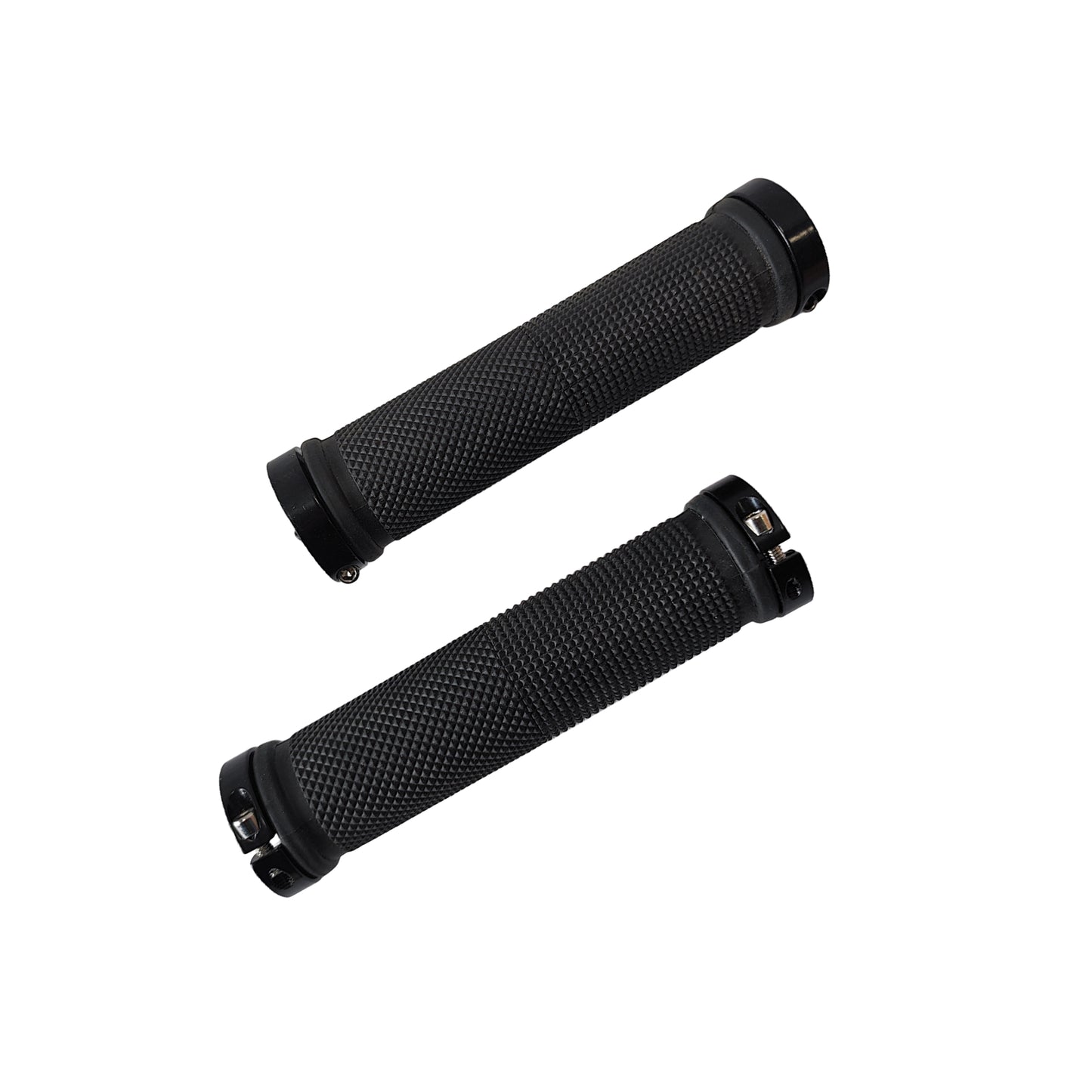 Lock-on Anti-Slip Bicycle Handlebar Handle Grip Black with double clamp