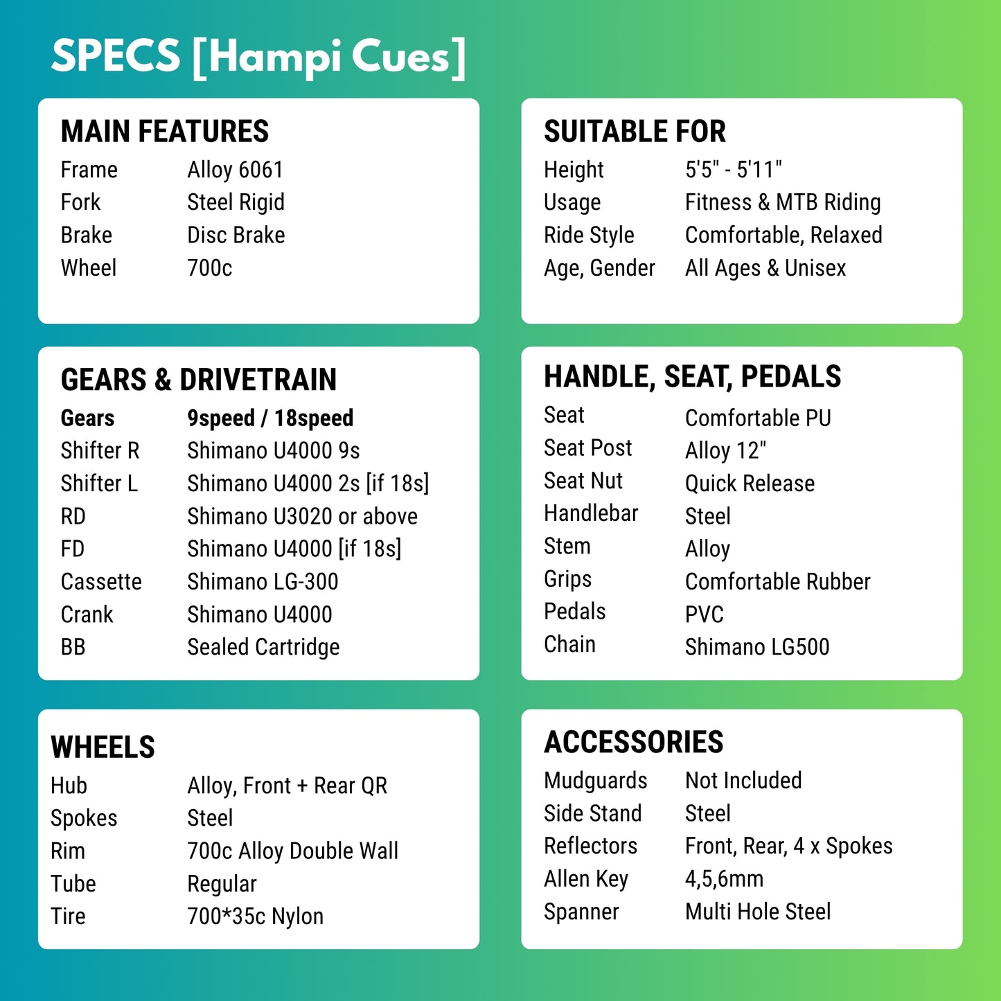 Hampi Cues [18 Gears Hybrid]