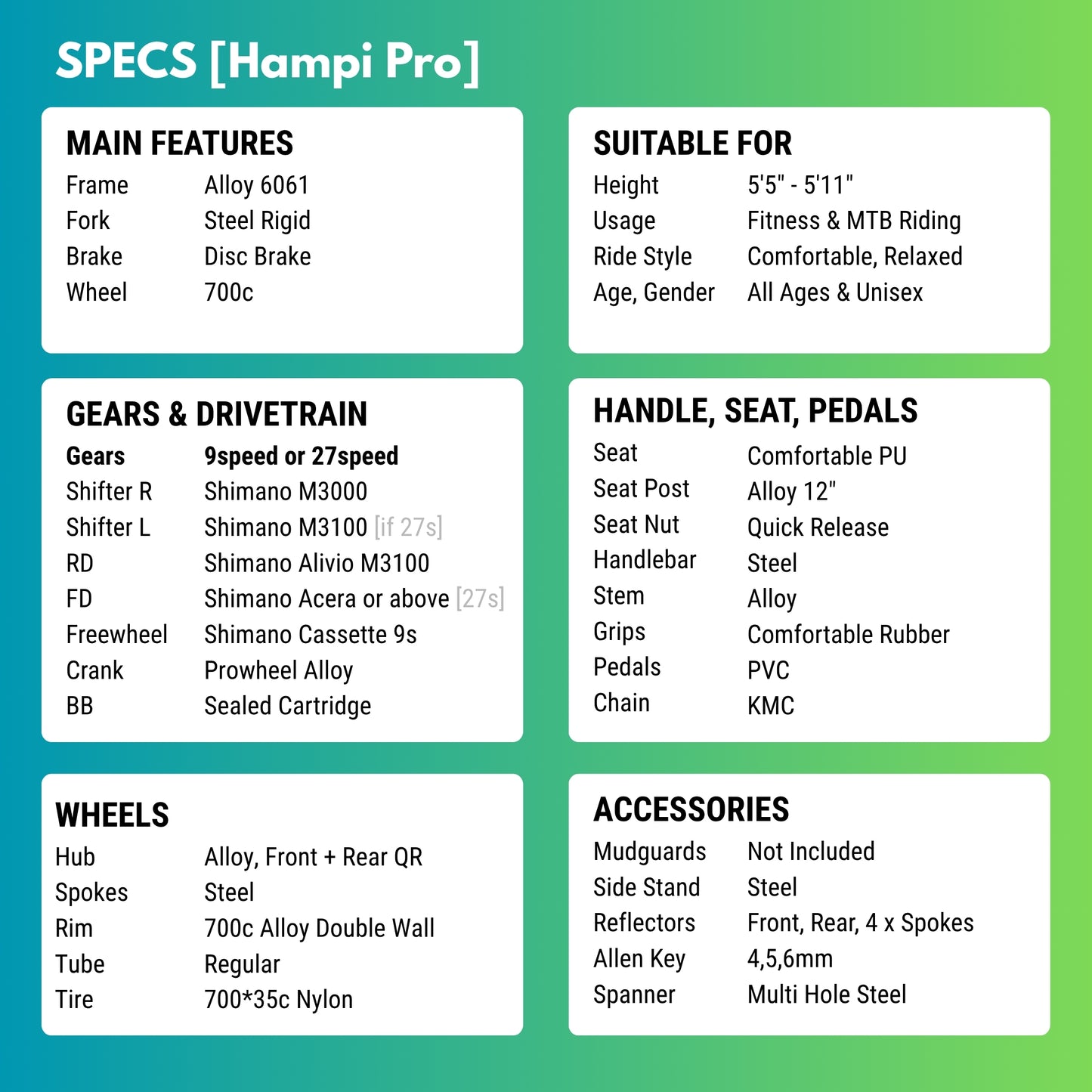 Hampi Pro [9/27 Gears Hybrid]