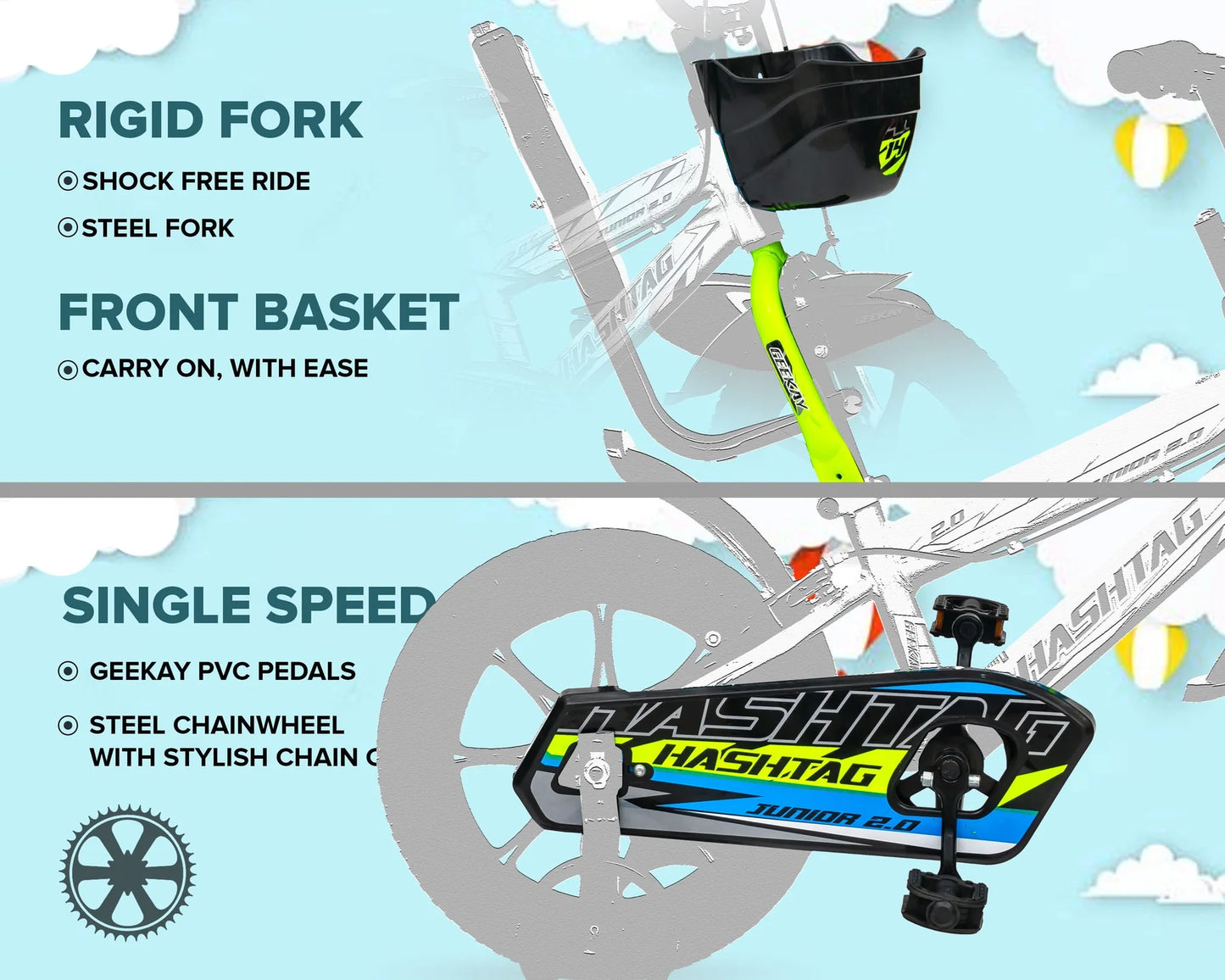 Geekay Hashtag Junior 2.0 | 14T Kids Cycle