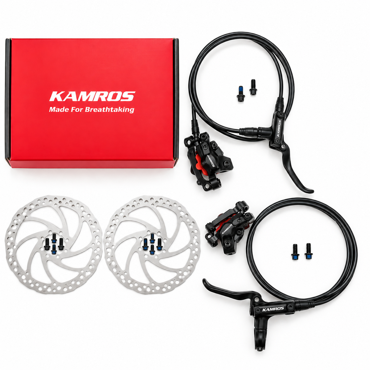 KAMROS Hydraulic Disc Brake Set | Pre-Bled | Front & Rear