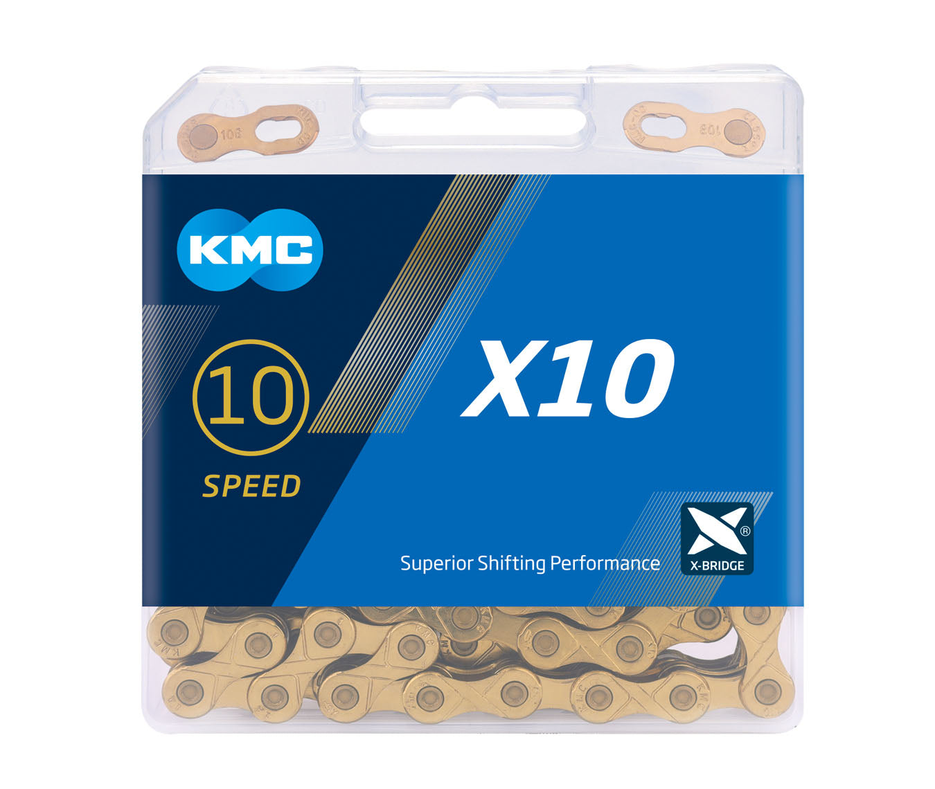 KMC X10 Bicycle Chain | 10-speed | Ti-N GOLD