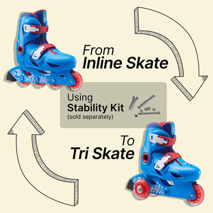 Decathlon Kids Skating Shoes Inline Play 3 Blue
