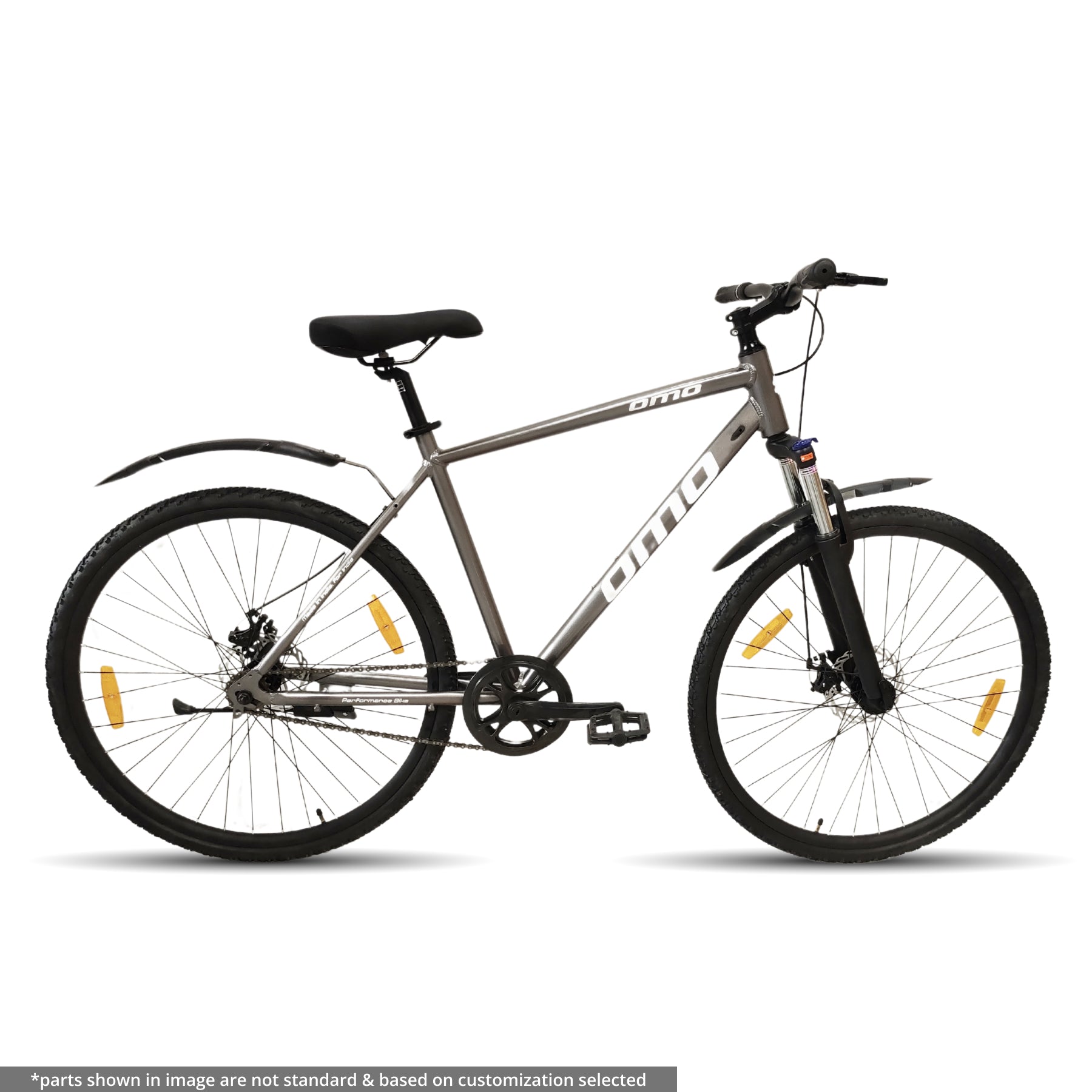 omobikes ladakh x1 alloy frame hybrid bike with disc brake under 15000 and lockout suspension grey color