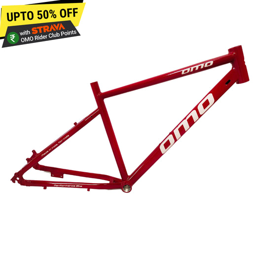 Bicycle Alloy frame single piece spare part red color side view by omobikes