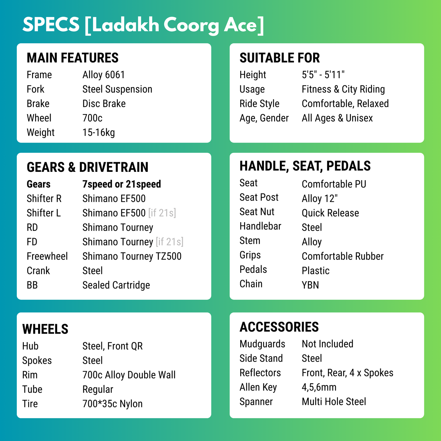 Coorg Ace [7/21 Gears Hybrid]