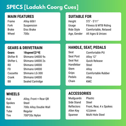 Coorg Cues [18 Gears Hybrid]