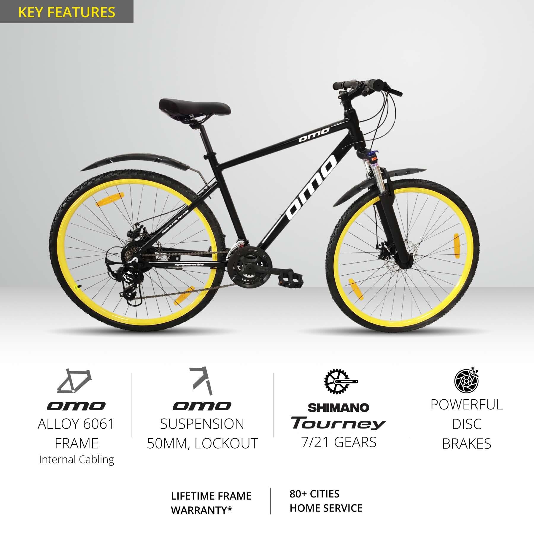 Ladakh Ace 7 and 21 gear Hybrid bike aluminium alloy 6061 frame and shimano gears