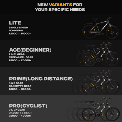 Ladakh ace 7 and 21 gear hybrid cycle Variants by omobikes