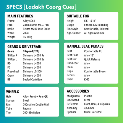 Coorg Cues [18 Gears Hybrid]