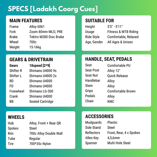 Coorg Cues [18 Gears Hybrid]