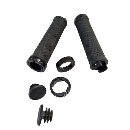 Lock-on Anti-Slip Bicycle Handlebar Handle Grip Black with double clamp end cap from omobikes 