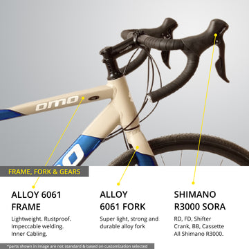 Munnar Road Bike Fast Light, <12 kg, Max Avg Speed 40kmph Omobikes