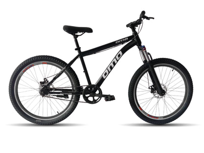 OMO bikes manali steel MTB bike single speed mountain bike with suspension disc brakes in black color