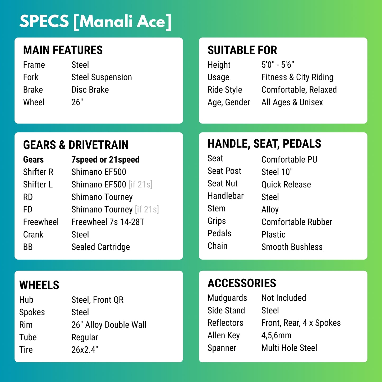 Manali Ace [7/21 Gear MTB]