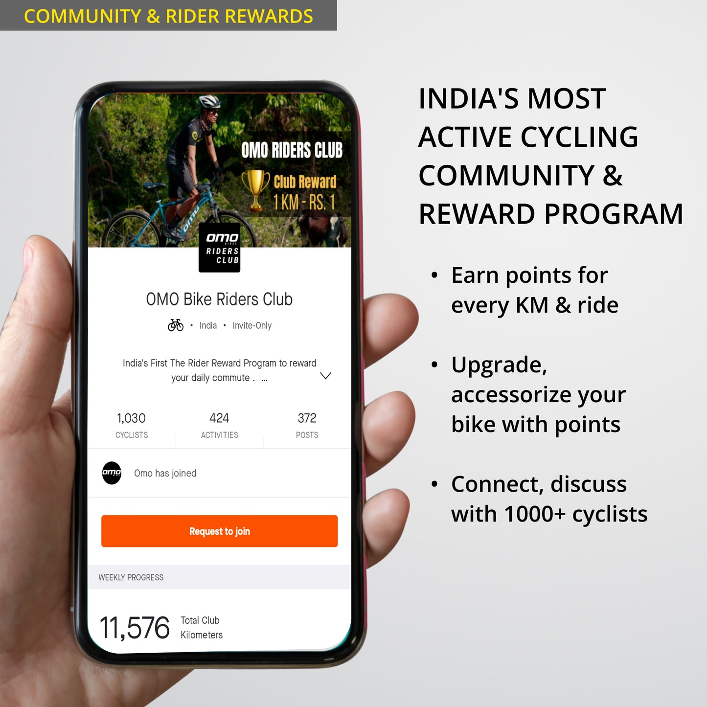 join omo bikes rider club india with omo manali geared MTB to win rewards to upgrade bike and get accessories