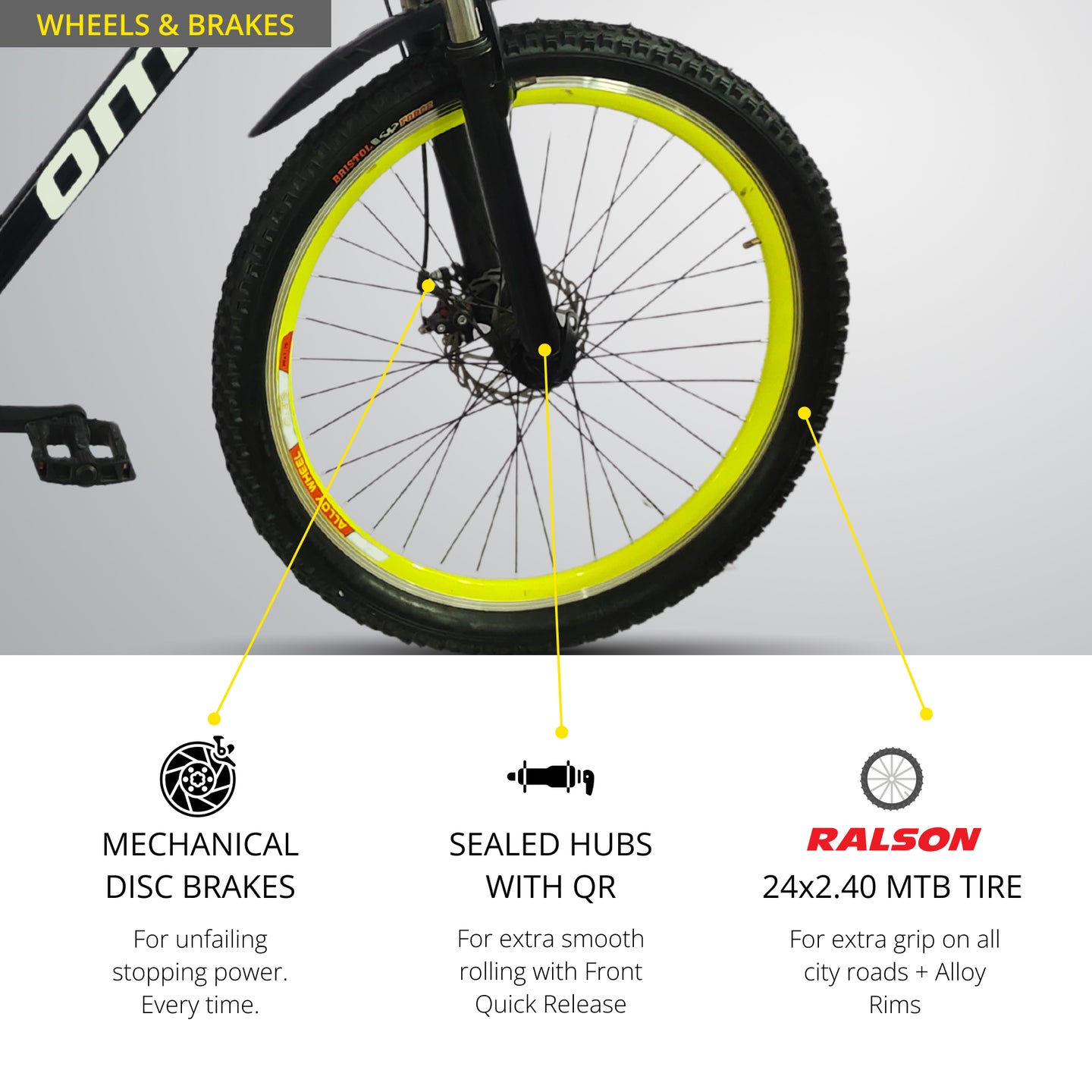 OMO bikes manali steel MTB bike single speed with strong steel frame inner cabling suspension 